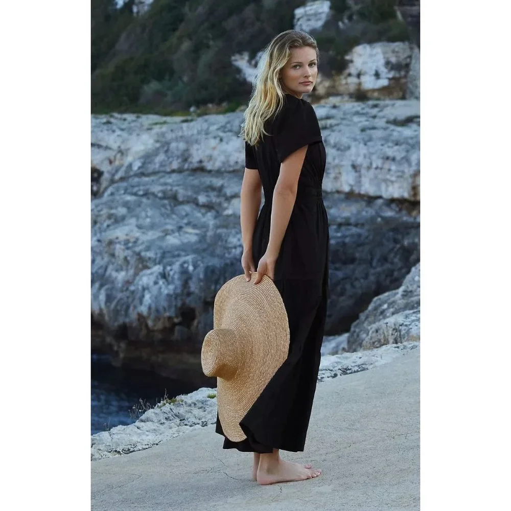 Anthropologie Maeve The Somerset Maxi Dress in Black Size XL